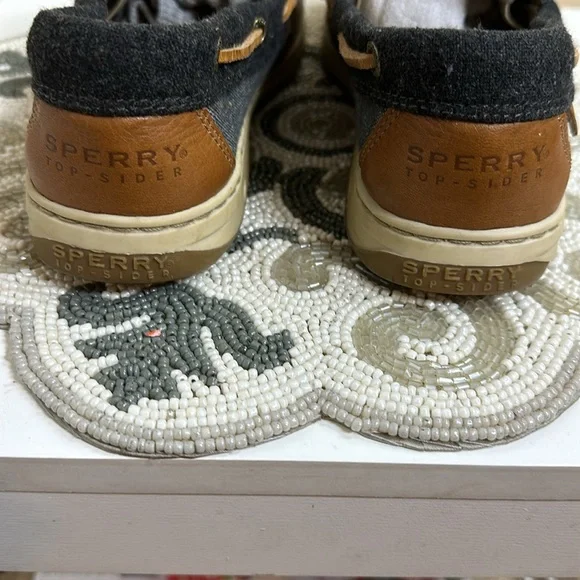 Grey tan and navy blue sperrys pro -sider - Picture 4 of 9